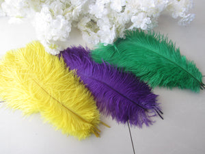 33yellow 33 green 34 purple Mardi Gras Ostrich feathers for wedding centerpiece - Dancefeather