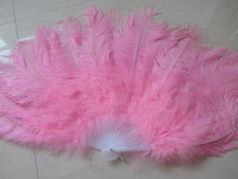 Load image into Gallery viewer, 40X76CM Large Pink Ostrich Feather Fan Burlesque Dance feather fan Bridal Bouquet - Dancefeather
