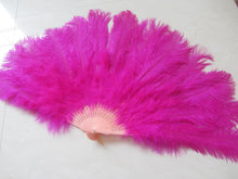 Load image into Gallery viewer, 40X76CM Large Hot Pink Ostrich Feather Fan Burlesque Dance feather fan Bridal Bouquet - Dancefeather
