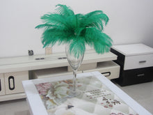 Load image into Gallery viewer, 100 green Ostrich feathers for wedding centerpiece - Dancefeather
