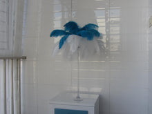 Load image into Gallery viewer, 50 White &amp; 50 Turquoise Ostrich feathers for wedding centerpiece - Dancefeather
