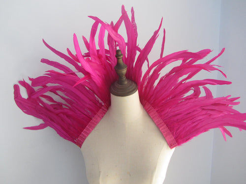 Large Burlesque Hot Pink  feathers SHAWL Shrug Shoulders  cape Halloween costume ,vintage capelet for Adult - Dancefeather