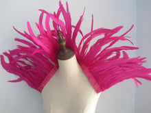 Load image into Gallery viewer, Large Burlesque Hot Pink  feathers SHAWL Shrug Shoulders  cape Halloween costume ,vintage capelet for Adult - Dancefeather
