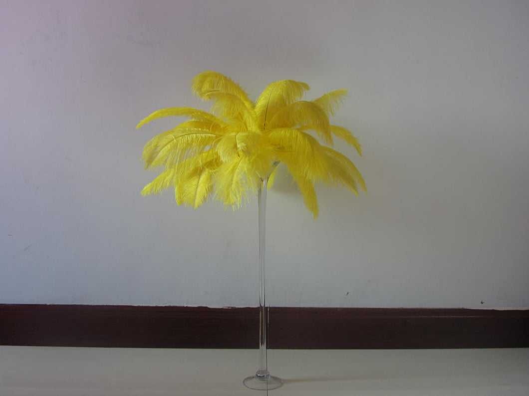 100Yellow Ostrich feathers for wedding centerpiece - Dancefeather