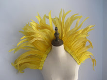 Load image into Gallery viewer, Large Burlesque Yellow feathers SHAWL Shrug Shoulders  cape Halloween costume ,vintage capelet for Adult - Dancefeather
