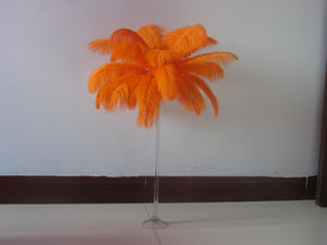 100 Orange Ostrich feathers for wedding centerpiece - Dancefeather