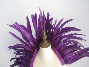Large Burlesque Purple  feathers SHAWL Shrug Shoulders  cape Halloween costume ,vintage capelet for Adult - Dancefeather