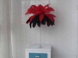 50 Red & 50 Black Ostrich feathers for wedding centerpiece - Dancefeather
