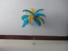 Load image into Gallery viewer, 50 Turquoise &amp; 50 Yellow Ostrich feathers for wedding centerpiece - Dancefeather
