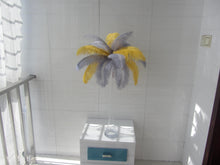 Load image into Gallery viewer, 50 Yellow &amp; 50 Silver Ostrich feathers for wedding centerpiece - Dancefeather
