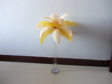 Load image into Gallery viewer, 50 Yellow &amp; 50 Champag Ostrich feathers for wedding centerpiece - Dancefeather
