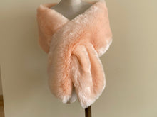 Load image into Gallery viewer, 12x65inch Pink  Wedding Bridal Faux Fur Stole Wrap Shawl Cape - Dancefeather
