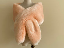 Load image into Gallery viewer, 12x65inch Pink  Wedding Bridal Faux Fur Stole Wrap Shawl Cape - Dancefeather
