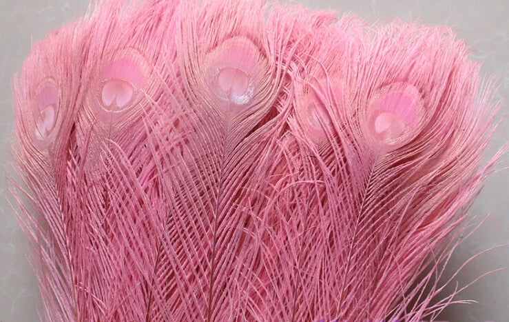 100 10-12inch Pink  Peacock Feathers for wedding centerpiece - Dancefeather