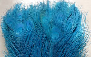 100 10-12inch turquoise  Peacock Feathers for wedding centerpiece - Dancefeather