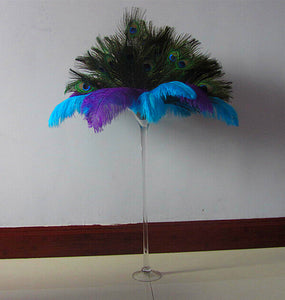 100 10-12inch Peacock Feathers for wedding centerpiece - Dancefeather