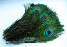 Load image into Gallery viewer, 100 10-12inch Peacock Feathers for wedding centerpiece - Dancefeather
