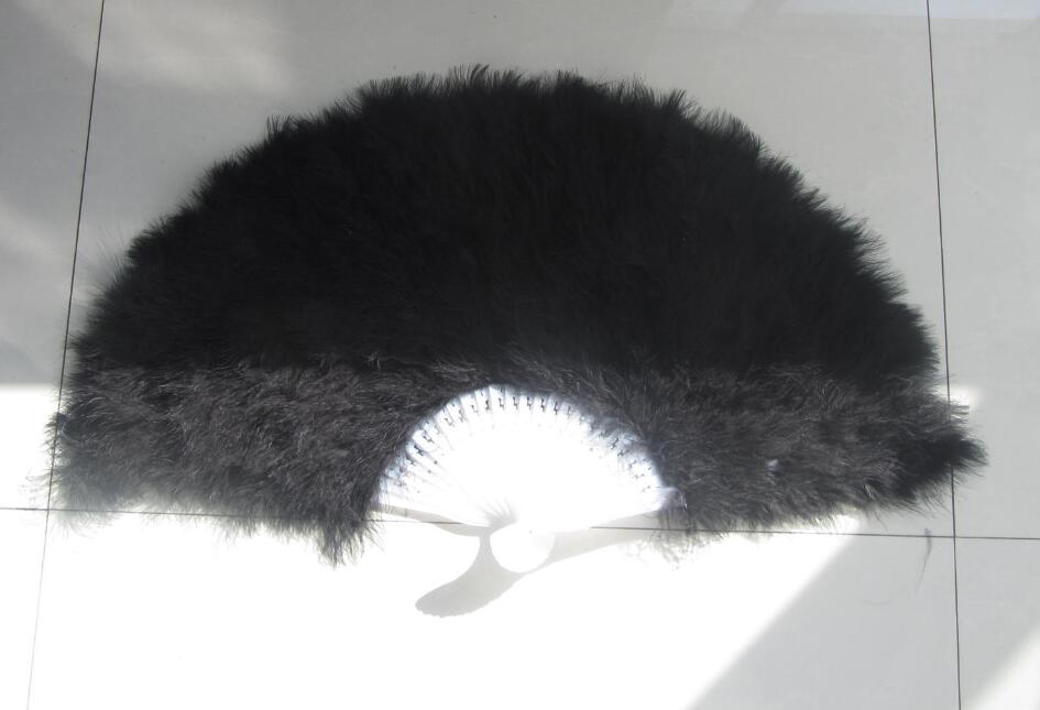 80x45cm Large Black  Feather Fan Burlesque Dance feather fan Bridal Bouquet - Dancefeather