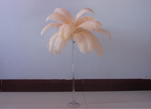 100 Champagne Ostrich feathers for wedding centerpiece - Dancefeather