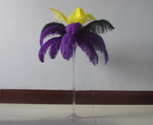 Load image into Gallery viewer, 50 Purple &amp; 50 Yellow Ostrich feathers for wedding centerpiece - Dancefeather
