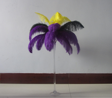Load image into Gallery viewer, 50 Purple &amp; 50 Yellow Ostrich feathers for wedding centerpiece - Dancefeather
