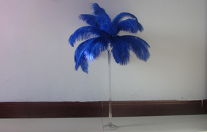 100 Royal Blue Ostrich feathers for wedding centerpiece - Dancefeather
