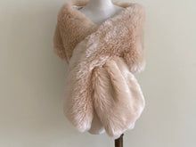 Load image into Gallery viewer, 12x65inch Blush Nude  Wedding Bridal Faux Fur Stole Wrap Shawl Cape - Dancefeather
