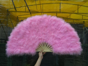 55X110CM  Pink Feather Fan Burlesque Dance feather fan Bridal Bouquet - Dancefeather