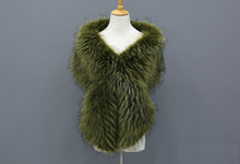 Load image into Gallery viewer, 12x65inch Olive  Wedding Bridal Faux Fur Stole Wrap Shawl Cape - Dancefeather
