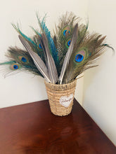 Load image into Gallery viewer, 15PCS Grey Turkey Quill + 15PCS peacock EYE +15PCS  Peacock Sword Feathers for home table decorations - Dancefeather
