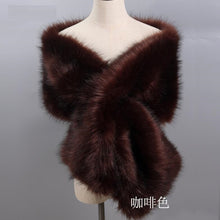 Load image into Gallery viewer, bridal wedding faux fur wrap shawl stole shrug 
