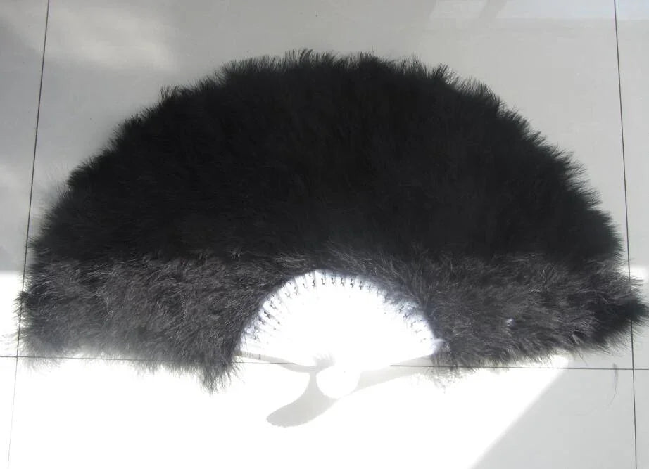 80x45cm Large Black  Feather Fan Burlesque Dance feather fan Bridal Bouquet - Dancefeather