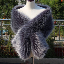 Load image into Gallery viewer, bridal wedding faux fur wrap shawl stole shrug 
